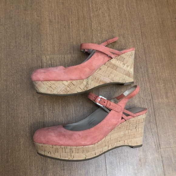 Via Spiga Suede Gracie Mary Jane Slingback Wedge in Size 6 - Picture 6 of 6